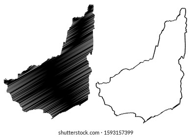 Maldonado Department (Departments of Uruguay, Oriental Republic of Uruguay) map vector illustration, scribble sketch Maldonado map

