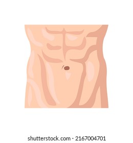 Male Abdomen Flat Icon. Colored Vector Element From Body Parts Collection. Creative Male Abdomen Icon For Web Design, Templates And Infographics.