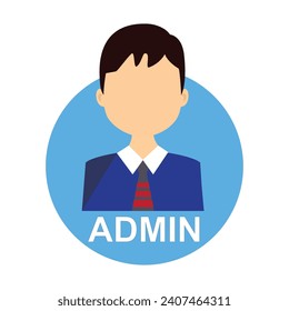 icono de administración masculina fondo blanco aislado. ilustración vectorial