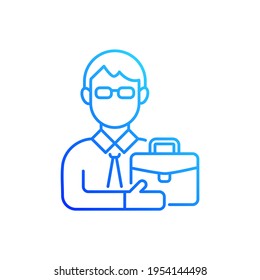 Male adult gradient linear vector icon. Middle-aged man. Midlife reevaluation. Physical, intellectual maturity. Thin line color symbols. Modern style pictogram. Vector isolated outline drawing
