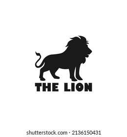 Male African lion black vector silhouette illustration.