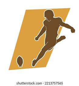 male American football player vector silhouette