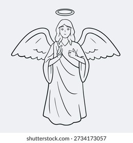 a male angel vector illustrations. simple design. religion. 
