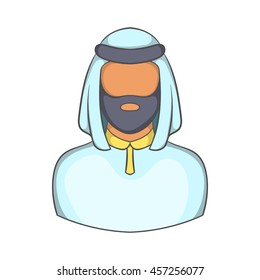 Male arab icon in cartoon style isolated on white background. People symbol
