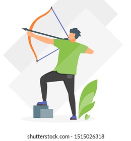 Male Archer vector icon logo illustration and design. A sport, hobby and recreation concept element.  Can be used for web and mobile development. Suitable for infographic