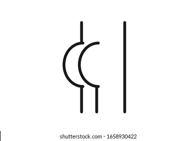 Männlich wie dünne Icon-Vektorillustration