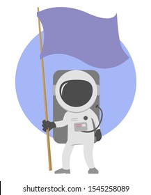 male astronaut with flag vector