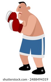 Vektorillustration für männliche Athleten beim Boxen