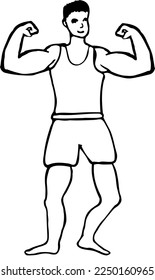 Atleta masculino dibujado en vector