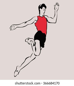 male athlete jumping
