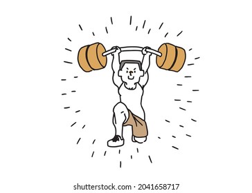 Male athlete lifting a barbell