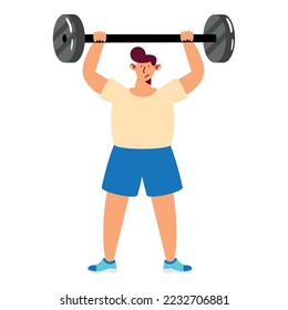 male athlete lifting weight character