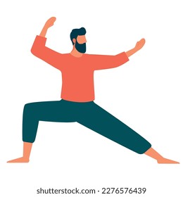 male athlete practicing martial arts character