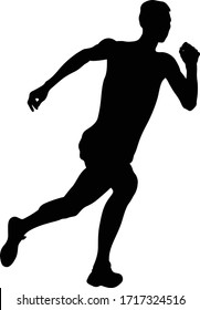 male athlete run up high jump black silhouette