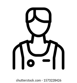 Male Athlete Sportsman Icon Vector. Outline Male Athlete Sportsman Sign. Isolated Contour Symbol Illustration