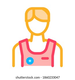 Male Athlete Sportsman Icon Vector. Outline Male Athlete Sportsman Sign. Isolated Contour Symbol Illustration