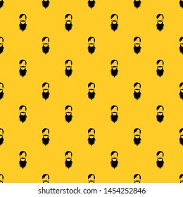 Male avatar with beard pattern seamless vector repeat geometric yellow for any design