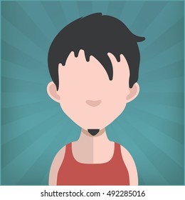 Male avatar in blue background