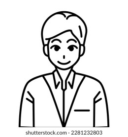 Male Avatar, Business Man Icon Outline Vector Illustration