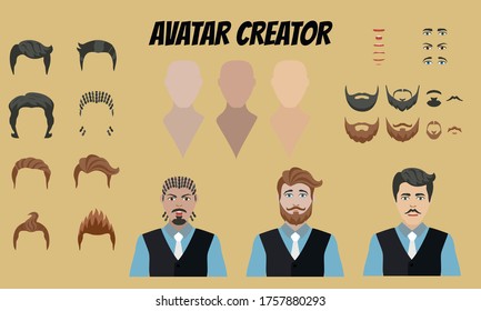 Male avatar creator - faces and hairstyles to create your own personal profile picture