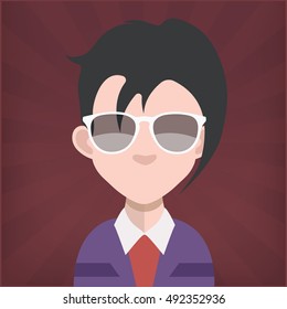 Male avatar in Dark red Shine style background