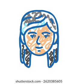 male avatar emo doodle icon sketch vector. male avatar emo sign. isolated symbol illustration