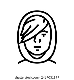 male avatar emo line icon vector. male avatar emo sign. isolated contour symbol black illustration