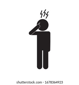 male avatar with headache silhouette style icon design of Medical care hygiene health emergency aid exam clinic and patient theme Vector illustration