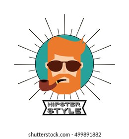 male avatar with hipster style vector illustration design