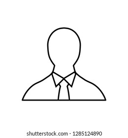 Male avatar icon Line vector icon