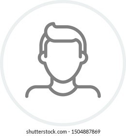 Male avatar icon. Simple man avatar vector icon. Sign and symbol for web logo mobile app UI. Pixel Perfect.