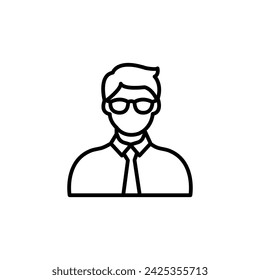 Male avatar icon suitable for info graphics, websites and print media and interfaces. Line vector icon.