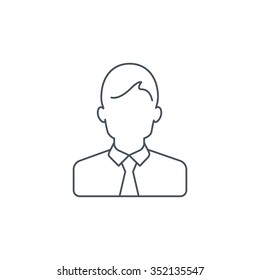 Male avatar icon suitable for info graphics, websites and print media and  interfaces. Thin line icon, clip art.