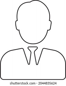 Male avatar icon. User vector icon of man in business suit