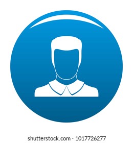 Male avatar icon vector blue circle isolated on white background 