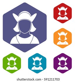 Male avatar icons set rhombus in different colors isolated on white background