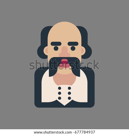 Male avatar. Modern simple and clean design. Vector icon in flat style.