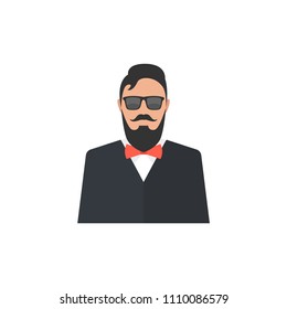 Male avatar on white background. Vector illustration.