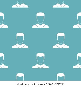 Male avatar pattern vector seamless repeating for any web design