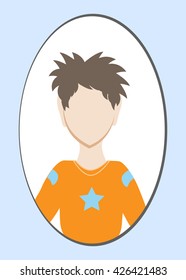 Male avatar or pictogram for social networks. Modern flat colorful style. Vector illustration