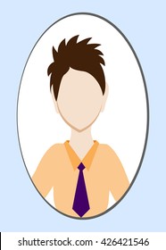 Male avatar or pictogram for social networks. Modern flat colorful style. Vector illustration