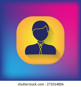 A male avatar. Picture a man.  icon image guy in tie . Manager or an office worker .