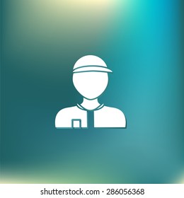 A male avatar. Picture a man. icon image Man wearing a cap. worker or employee