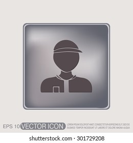A male avatar. Picture a man. icon image Man wearing a cap. worker or employee