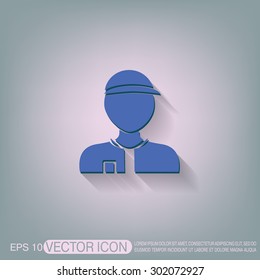 A male avatar. Picture a man. icon image Man wearing a cap. worker or employee