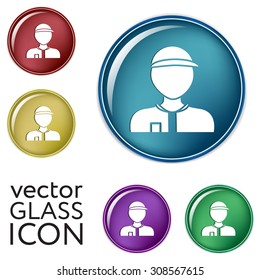 A male avatar. Picture a man. icon image Man wearing a cap. worker or employee