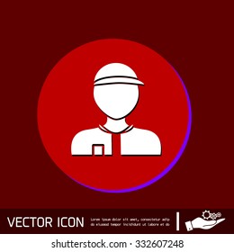 A male avatar. Picture a man. icon image Man wearing a cap. worker or employee