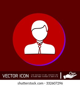 A male avatar. Picture a man.  icon image guy in tie . Manager or an office worker .