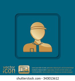 A male avatar. Picture a man. icon image Man wearing a cap. worker or employee