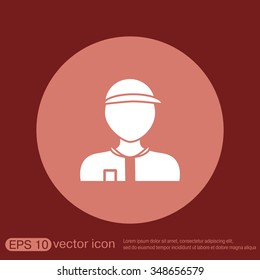 A male avatar. Picture a man. icon image Man wearing a cap. worker or employee